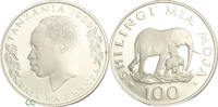 Tanzania 100 Shilling Elephant and calf -