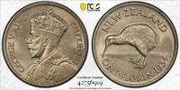 New Zealand Florin 1934 King George V PCGS MS64