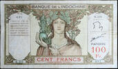 Tahiti 100 francs Banque de l'Indochine - Papeete. -