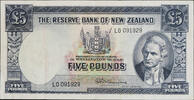 New Zealand 5 Pounds Captain Cook portrait -