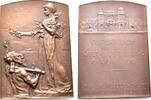 Römisch Deutsches Reich / Österreich Bronzeplakette Franz Joseph I. 1848-1916, auf die Teilnahme an der Weltausstellung Paris. -