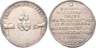 Sachsen Friedrich August I. 1694-1733, auf die Vermählung seines Sohnes. 1/2 Reichstaler 1719, Dresden. Herrliche Patina, vorzüglich-Stempelglanz