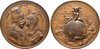 Russland Satirische Bronzemedaille Nikolaus II. 1894-1917. Auf das Bündnis zwischen Frankreich und Russland. -