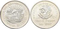 Mexiko 5 Pesos Eröffnung der Eisenbahnlinie nach Yucatan. -