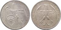 Weimarer Republik Vereinigung Waldecks mit Preußen. 3 Reichsmark 1929 A. Kl. Kratzer, polierte Platte -