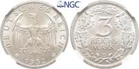 Weimarer Republik 3 Mark 1932 D. Kursm&uuml;nze. Vorz&uuml;glich-Stempelglanz / NG... 595,00 EUR Gratis verzending