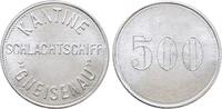Deutschland / Schlachtschiff Gneisenau 500 Pfennig Auslandseinsätze der deutschen Kriegsflotte. Aluminium Kantine Marke. -