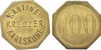 Deutschland / Kreuzer Karlsruhe 100 Pfennig Auslandseinsätze der deutschen Kriegsflotte. Messing Kantine Marke. -
