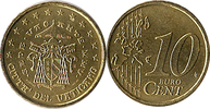 MONACO 10 c 2005 SEDE VACANTE Unz 40,00 EUR  Excl. 12,00 EUR Verzending