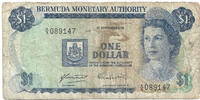 Bermuda One Dollar Queen Elizabeth II -