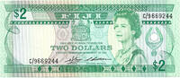 Fiji 2 Dollars Queen Elizabeth II - Barnes & Siwatibau -