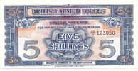 British Armed Forces 5 Shillings / Crown 2nd Series - Watermarked paper - Dark red serial -