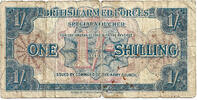 British Armed Forces 1 Shilling 1948 (1956) 3rd series - Suez Canal Crisis F (Tape)