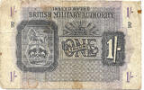 British Military Authority 1 Shilling Block R = Greece, Dodecanese -