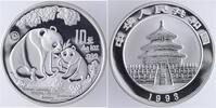 China 10 Yuan Panda mit Baby, 1 Unze Feinsilber -