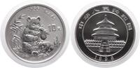 China 10 Yuan Silberunze Pandabär, Variante großes Datum -
