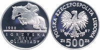 Polen 500 Zlotych Silber <i>Olympische Sommerspiele 1988, Reiten</i> -