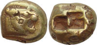 Kings of Lydia. Archaic, Trite -Third Stater (1/3 Stater) EL Sardes. 620-550 BC **with severals banker's marks on the edge** RARE R3 -