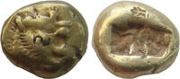 Kings of Lydia. Trite - Third Stater (1/3 Stater) Gold -EL Sardes. 620-550 BC **with severals banker's marks on the edge** RARE R3 -