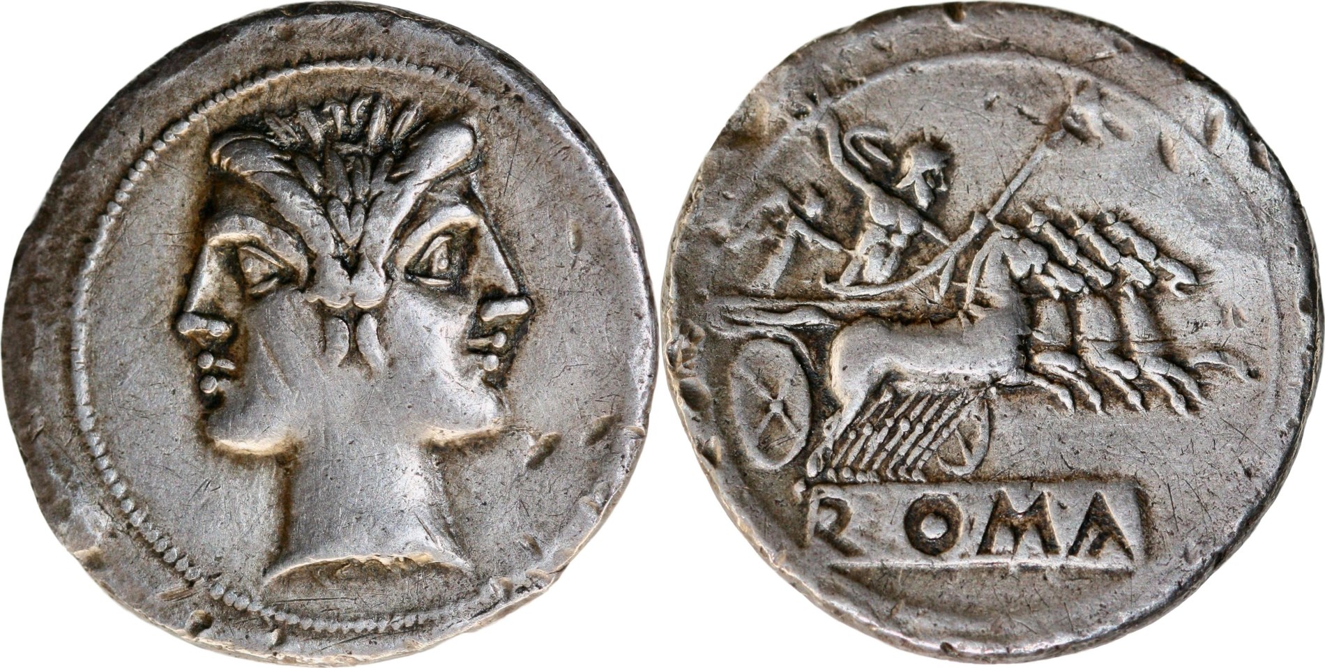 C bc v. Монета древний Рим SC. Монета Марс и Арес серебро. 206 Год до н.э. Avstria Thav ROMA Pro signo Tibi TVLNA.
