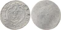 Baden-Durlach Eins. 1/2 Kreuzer Karl Friedrich 1738-1746-1806-1811, bis 1746 unter Vormundschaft, bis 1803 Markgraf, 1803-1806 Kurfürst, 1806-1811 Grossherzog. -