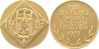 Deutsche Bundesschiessen GOLD-Medaille (bei Poellath, Schrobenhausen) Deutsches Bundesschiessen München 1927 (18.). matt, flacher Rf., Stempelfri...