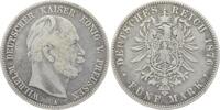 Preussen 5 Mark 1876 A Wilhelm I. 1861-1888. sehr schön 50,00 EUR  Excl. 5,00 EUR Verzending