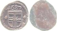 Konstanz-Stadt Einseitiger Cu-Pfennig 1687 vorz&uuml;glich 65,00 EUR  Excl. 8,00 EUR Verzending