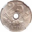 Spain 25 centimos 1927, NGC MS65, "King Alfonso XIII (1886 - 1931)" Top Pop Spain  1927, NGC MS65, "King Alfonso XIII (1886 -