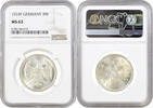 3 mark Germany 3 mark 1924 F, NGC MS63, Weimar Republic (Mark) (1919 - 1925) -