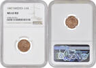1/6 skilling Sweden 1/6 skilling banco 1847, NGC MS63 RD, King Oscar I (1844 - 1859) -