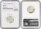 5 lire Vatican City 5 lire 1936, NGC MS65, Pope Pius XI (1929 - 1938) -