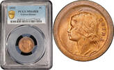 1933 Guinea-Bissau 5 centavos 1933, PCGS MS64 RB, Portuguese Colony (1933 - 1974) Guinea-Bissau  1933, PCGS MS64 RB, Portuguese Co