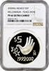 5 pesos Mexico 5 pesos 2000, NGC PF66 UC, Millennium - Hand -
