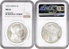 5 lati Latvia 5 lati 1931, NGC MS63, First Republic (1922 - 1940) -
