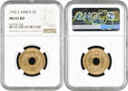 5 cents British East Africa 5 cents 1952, NGC MS65 RD, King George VI (1937 - 1952) -