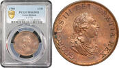 1/2 penny Great Britain 1/2 penny 1799, PCGC MS63 RB, King George III (1760 - 1820) -