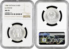 Vietnam 100 dong 1986, NGC MS70, Natural Protection - Elephant Top Pop -
