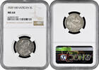 5 lire Vatican City 5 lire 1929, NGC MS64, Pope Pius XI (1929 - 1938) -