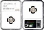 1/2 real Guatemala 1/2 real 1869 R, NGC MS64, President Rafael Carrera (1851 - 1865) -