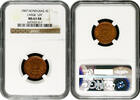 1 centavo Honduras 1 centavo 1907, NGC MS63 RB, Peso (1871 - 1930) LARGE UN -