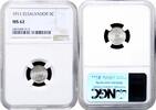 5 centavos El Salvador 5 centavos 1911, NGC MS62, Republic of El Salvador (1889 - 1918) -