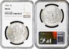1 dollar USA 1 dollar 1896, NGC MS62, Morgan Dollar silver coin -