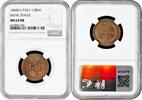 1/2 baiocco Papal States 1/2 baiocco 1850 R V, NGC MS64 RB, Pope Pius IX (1846 - 1878) -