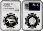 25 tugrik Mongolia 25 tugrik 1987, NGC PF69 UC, World Wildlife Fund - Snow Leopard -