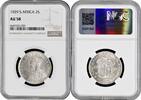 2 shillings South Africa 2 shillings 1929, NGC AU58, George V (1923 - 1936) silver coin -