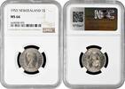 1 shilling New Zealand 1 shilling 1955, NGC MS66, Elizabeth II (1953 - 1966) Top Pop 5/0 -