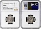 1 shilling New Zealand 1 shilling 1956, NGC MS66, Elizabeth II (1953 - 1966) Top Pop 2/0 -