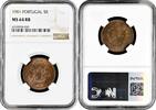 5 reis Azores 5 reis 1901, NGC MS64 RB, Portuguese Administration (1848 - 1901) -