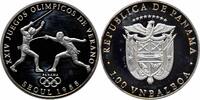 1 balboa Panama 1 balboa 1988, PROOF, XXIV summer Olympic Games - Fencing silver -
